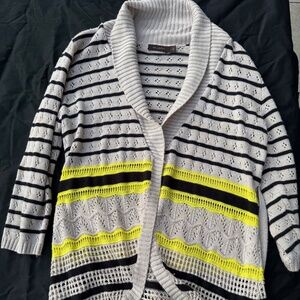 The Limited Striped Open Knit Cardigan with Belt - Stylish Layers!
